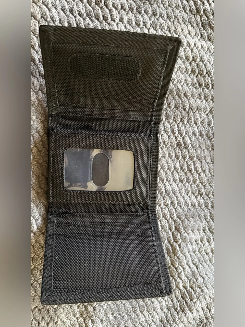 Reebok Black Nylon Tri-Fold Wallet